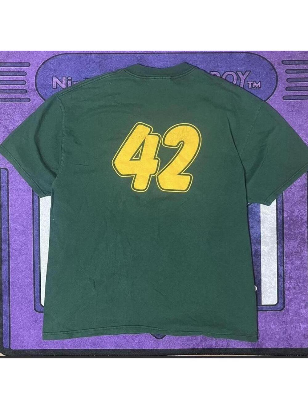 Vintage Green and yellow #42 sports T-shirt